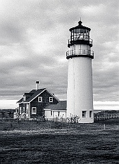 Highland Lighthouse of Cape Cod After Move -BW